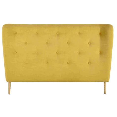 Créez votre ambiance grâce aux nombreux coloris de housses ! Tête de lit 140 capitonnée en tissu jaune Iceberg ...