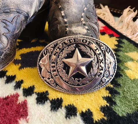 3495 Vintage Texas Belt Buckle The State Of Texas Buckle Etsy