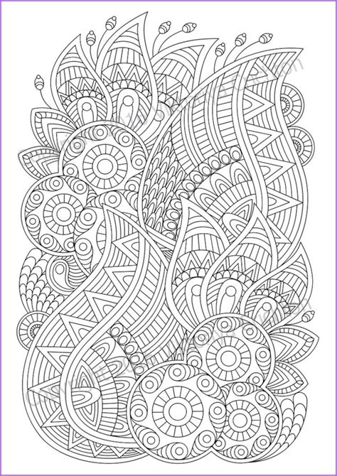 Zentangle art Coloring pages for adults PDF zentangle pattern | Etsy