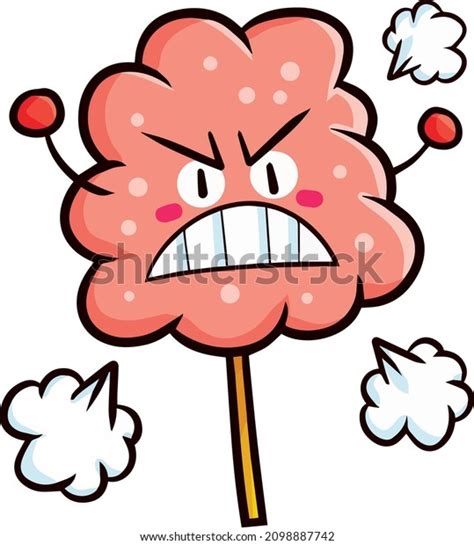 Funny Cotton Candy Character Getting Angry Stock Vector Royalty Free