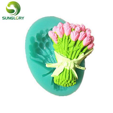 A Bunch Of Rose Flowers Fondant Silicone Mold Flower Cake Mold For