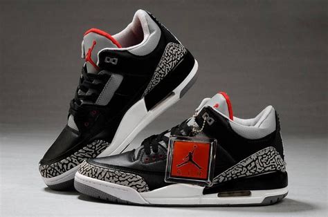 Air Jordan 3 Womens Black Redcement Grey White Jordan Shoes For Men