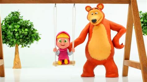 Masha And The Bear Play In The Playground Play Doh Cartoons And More