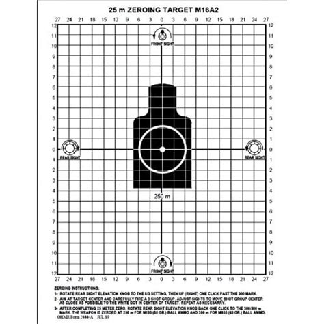M16a2 25 Meter Zeroing Target Hunting Targets And