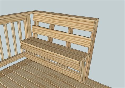 To build a deck bench, you'll first need to gather your tools such as circular saw, hammer, varnish, stain, power drill, and wood bit, as well as your screws. Custom Deck Bench and Railing | Deck bench, Deck bench ...