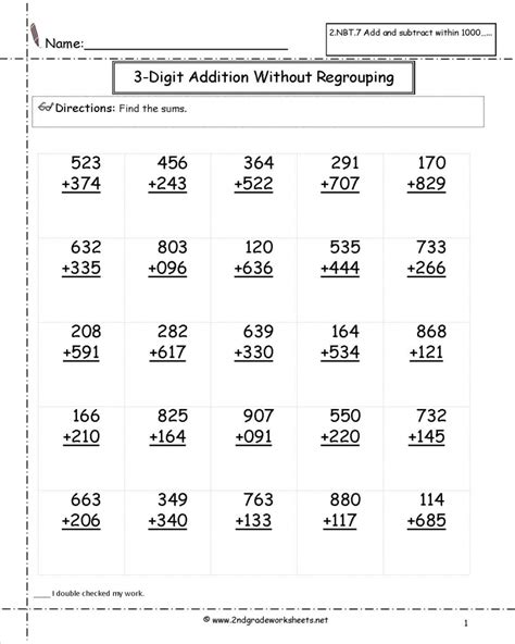 Answers are provided for ease of grading. Class 2 Addition Worksheets | Math Worksheets Printable