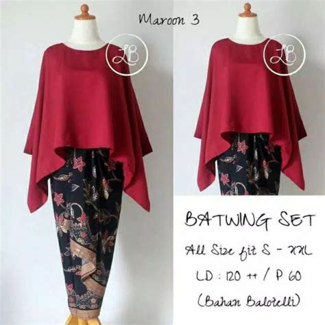 Tidak hanya sebatas dikalangan wanita dewasa saja memang, batik juga menjadi busana nasional. Batik Batwing set ( baju + kain batik) | Shopee Malaysia
