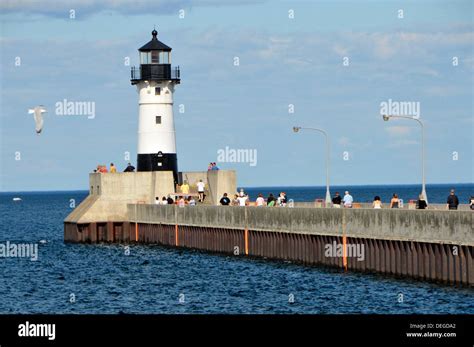 Lighthouse In Harbor Of Downtown Duluth Minnesota Stock Photo Alamy