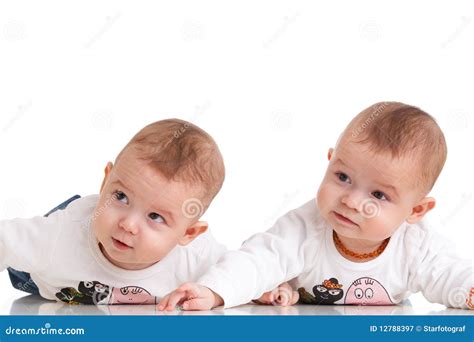 Adorable Twins Stock Image Image Of Looking Childhood 12788397