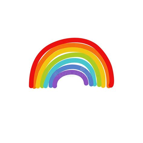 Rainbow Doodle Icon Vector Illustration Stock Illustration
