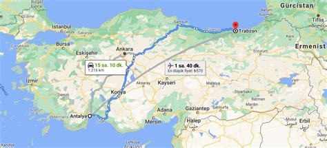 Antalya Trabzon arası kaç km - Antalya Trabzon arası kaç saat