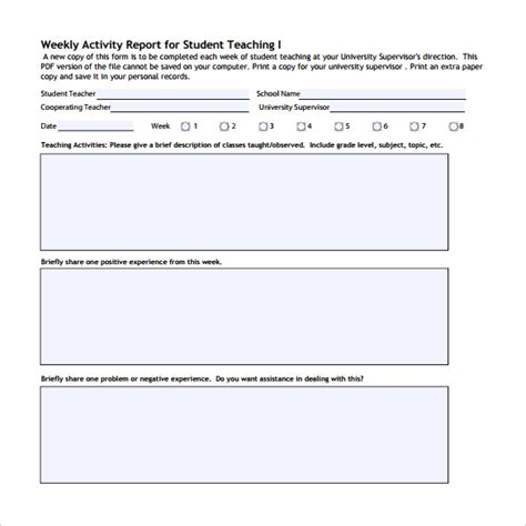 Sample Weekly Activity Report Template In Microsoft Word Template Net