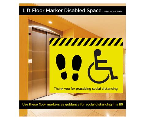 Disabled Symbol Social Distancing Floor Vinyl Graphic 400x300mm