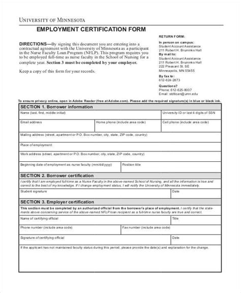 FREE 7+ Sample Employment Certification Forms in PDF  MS Word