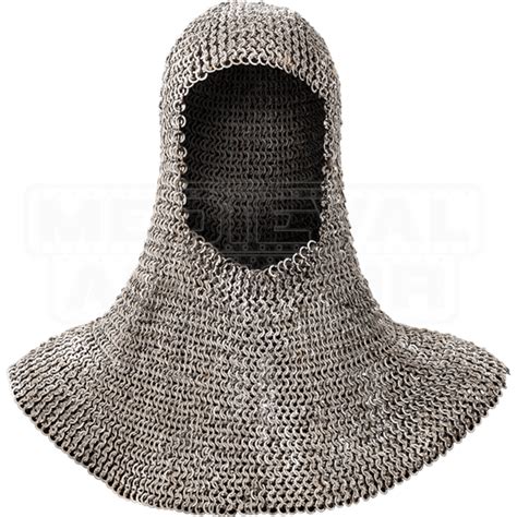 Flat Ring Round Riveted Chainmail Coif Hw 700603 By Medieval Armour