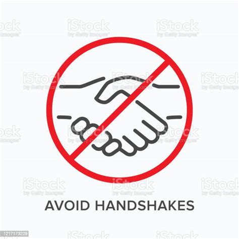 Avoid Handshakes Line Icon Vector Outline Illustration Of No Hand Shake