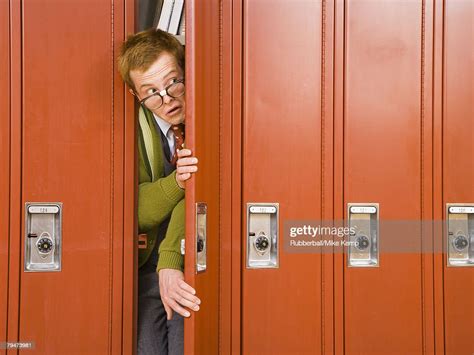 High School Nerd Stuck In Locker High Res Stock Photo Getty Images