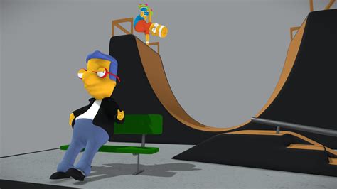 Milhouse Et Bart Simpson Au Skate Park 3d Model By Frédérik Prévost