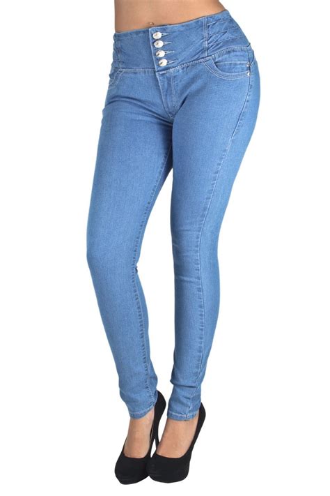 Fashion2love Plus Size Butt Lift Elastic Waist Skinny Jeans