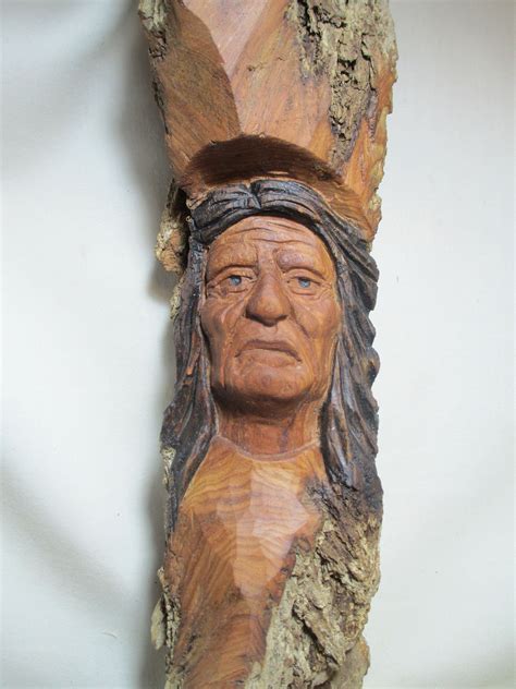 Another New Carving Just Added To My Etsy Shop Native American Warrior Wood Carving Hand Car