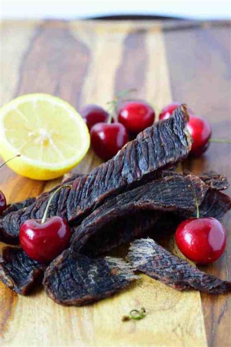The spice mix and slow cooking are responsible for the jerky's great texture and amazing flavor. Sweet Cherry Beef Jerky | Jerkyholic