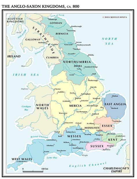 Anglo Saxon 7 Kingdoms Map