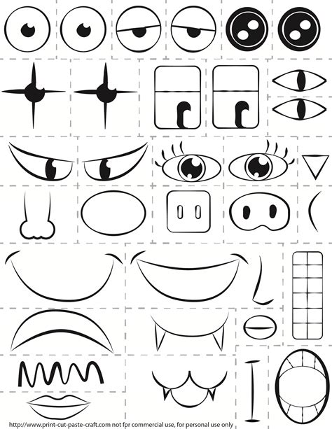 6 Best Images Of Funny Face Parts Printable Printable