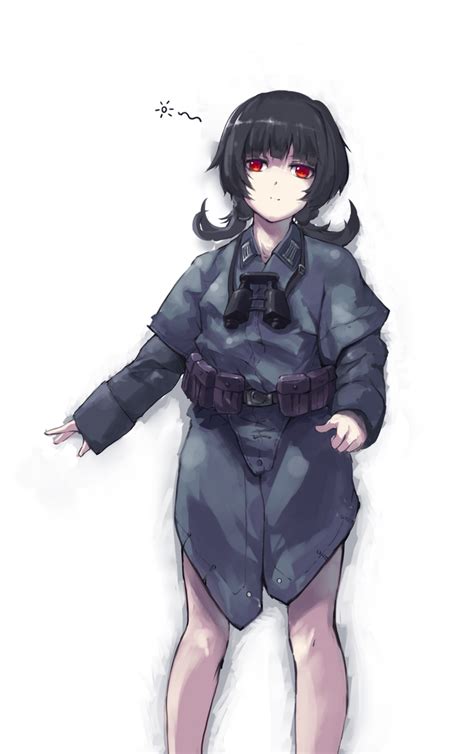 A German Female Soldier Who Wears Zeltbahn Only By