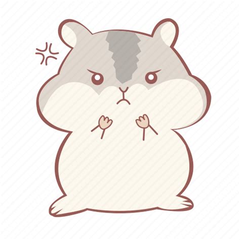 Angry Animal Cute Grey Hamster Mad Icon Download On Iconfinder