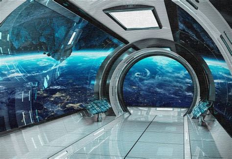 Wall Mural Sci Fi Photo Art Removable Wall Mural Futuristic Etsy