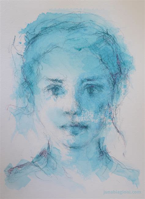 Monoprinted Pastel Portrait Juna Biagioni Art