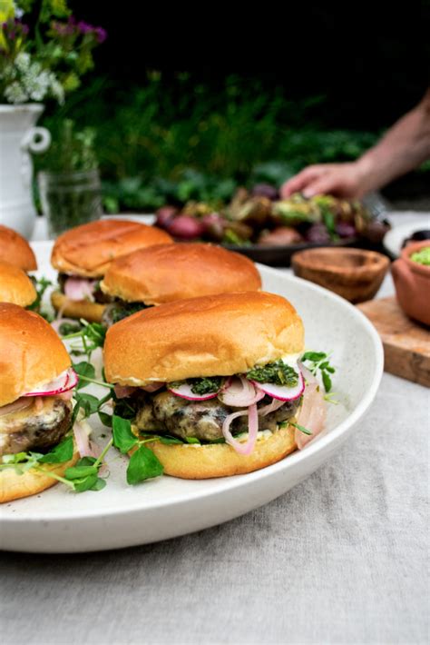 lamb burgers with pickled shallots and herb sauce the original dish