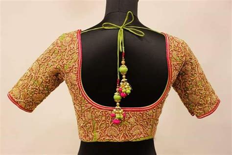 20 pretty blouse back neck designs with stone work keep me stylish bridal blouse designs