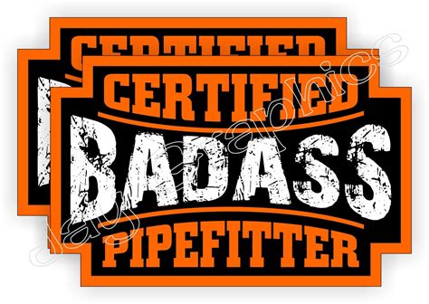 Badass Pipefitter Funny Hard Hat Stickers Motorcycle Welding Etsy