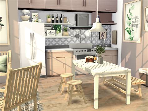The Sims Resource Ikea Inspired Dining And Kitchen Room Cc Needed