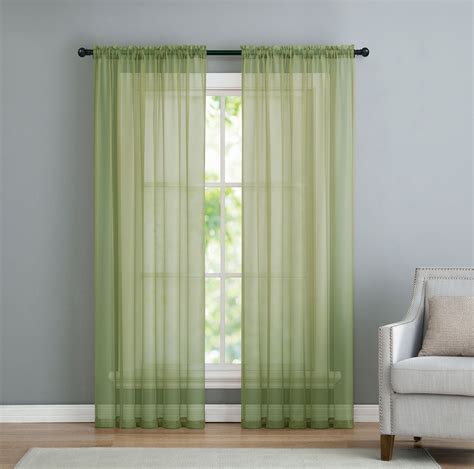 Inna Sheer Window Curtain Panel 2 Pack 108x108 Sage