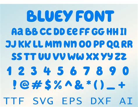 Bluey Font Bluey Font Svg Eps Svg Ttf Instant Download Etsy Canada