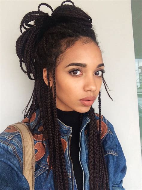 While mindy's hairstyle tutorials began as a hobby, they have paved the way to a large family social media empire including over 23. Box Braids African American Hairstyle Hair Extensions Mixed Chicks Lightie Pretty Girl Swag Cute ...