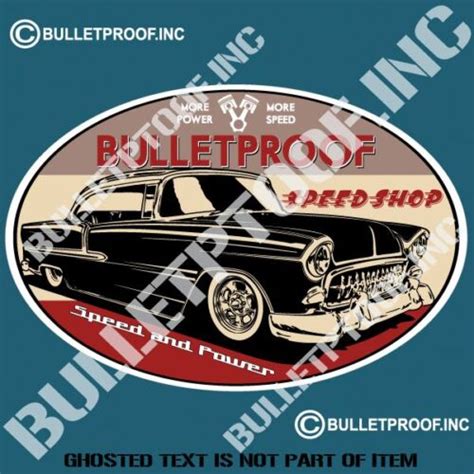 Bulletproof Speed Shop Decal Sticker Vintage Americana Rat Rod Hot Rod