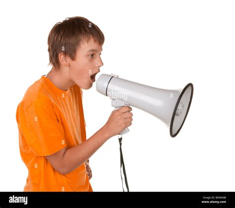 Person With A Megaphone Cut Out Stock Images And Pictures Alamy