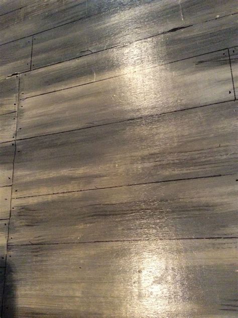 This floor held up for almost eleven years and still looked almost exactly like this when we moved out. Plywood floor painted in a distressed driftwood finish. | Plywood flooring diy, Painted plywood ...