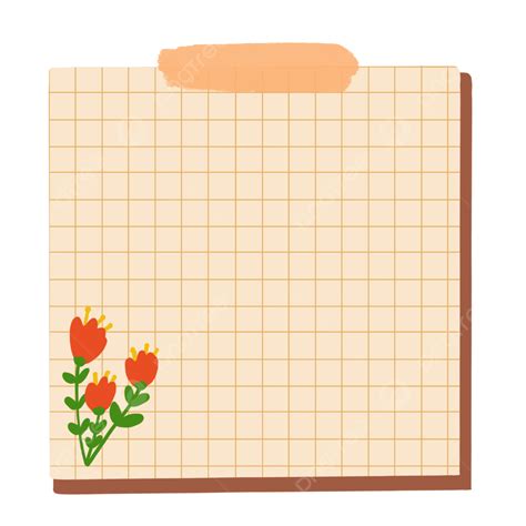 Papel Cuadriculado Con Flores Rojas Png Dibujos Memorándum Cuadrícula