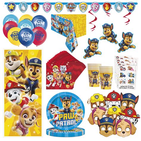 Paw Patrol Birthday Party Decorations And Tableware Kit For 16 Guests