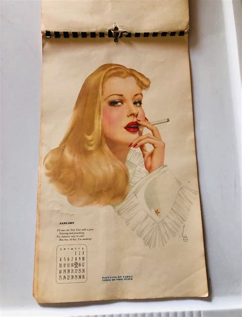 Vintage 1940s Varga Pin Up Calendar Wwii 12 Lithographs Etsy