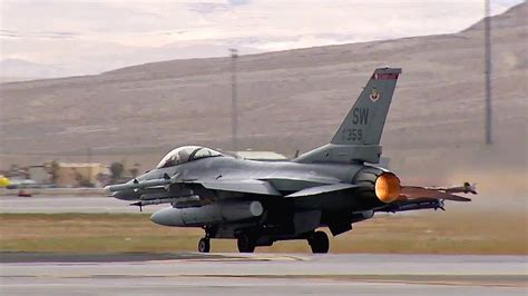 Fighter Jets Take Off From Nellis Air Force Base F 16c Fighting