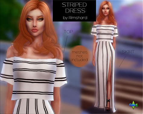 Recolors Striped Maxi Dress Rimshard Shop Sims 4 Cc Downloads