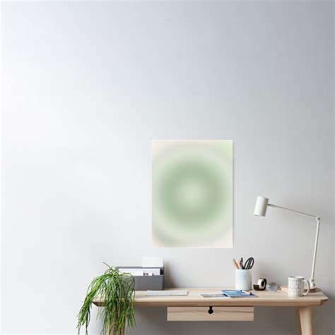Gradient Sage Green Aesthetic Modern Aura Poster For Sale By