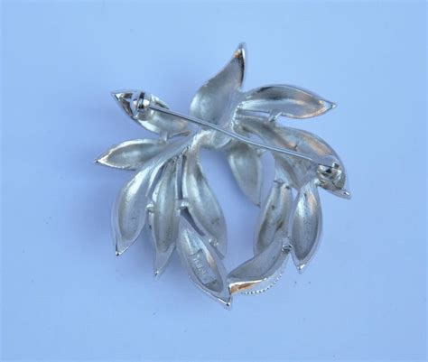 Trifari Polished Silver Tone Wreath Brooch For Sale At 1stdibs