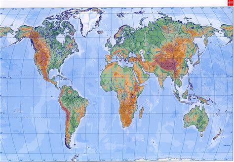 Mapa Mundi Físico Mudo Imágenes Totales