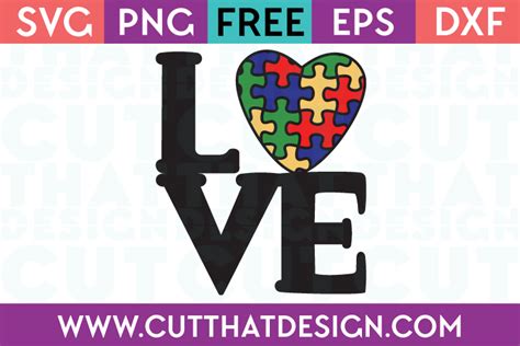 I thought this would look great with gold foil on a black tote. Free SVG Files | Free SVG Autism Awareness - Love Design ...